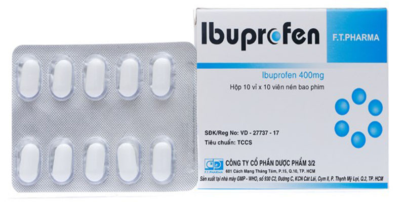Ibuprofen thuộc nhóm thuốc kháng viêm không chứa steroid (NSAID)